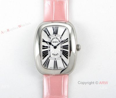 Swiss Replica Franck Muller Geneve Galet Quartz Watch Pink Leather Band